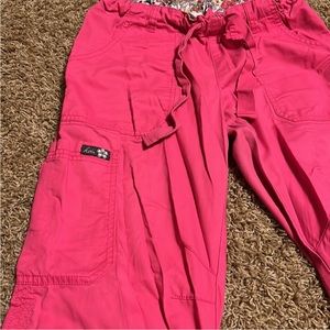 Hot pink Koi scrub pants